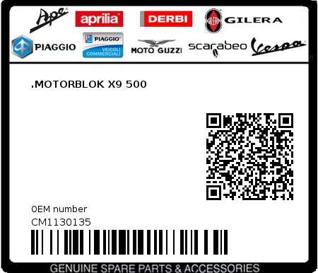 Product image: Piaggio - CM1130135 - .MOTORBLOK X9 500 