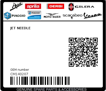 Product image: Piaggio - CM140207 - JET NEEDLE  0