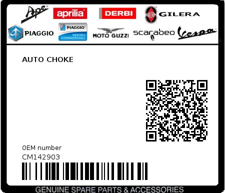 Product image: Piaggio - CM142903 - AUTO CHOKE  0