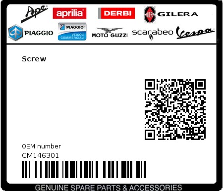 Product image: Piaggio - CM146301 - Screw  0