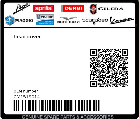 Product image: Piaggio - CM1519014 - head cover  0