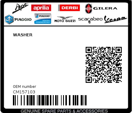 Product image: Piaggio - CM157103 - WASHER  0