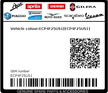 Product image: Piaggio - ECP4F25US1 - Vehicle colour:ECP4F25US1[ECP4F25US1] 