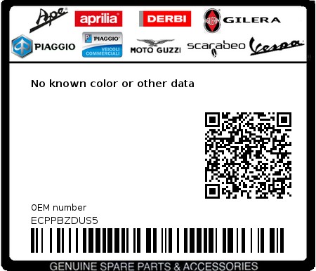 Product image: Piaggio - ECPPBZDUS5 - No known color or other data  0