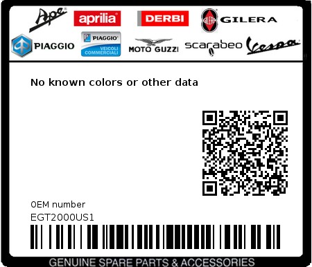 Product image: Piaggio - EGT2000US1 - No known colors or other data  0