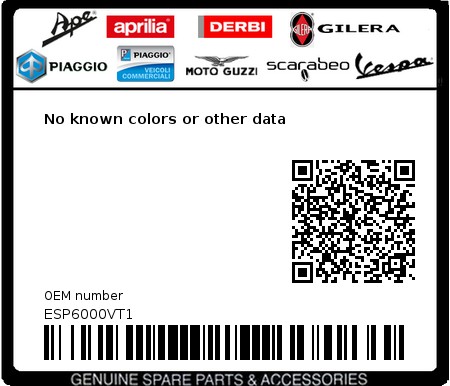 Product image: Piaggio - ESP6000VT1 - No known colors or other data 