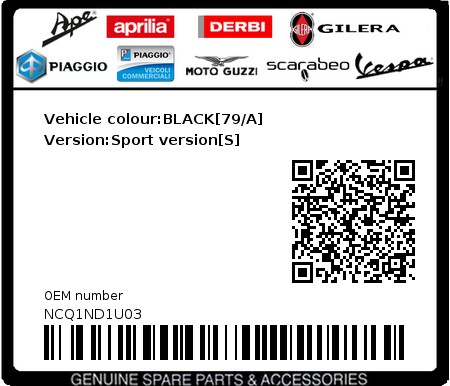 Product image: Piaggio - NCQ1ND1U03 - Vehicle colour:BLACK[79/A]   Version:Sport version[S] 