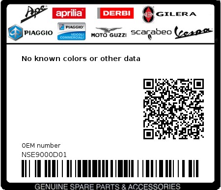 Product image: Piaggio - NSE9000D01 - No known colors or other data  0