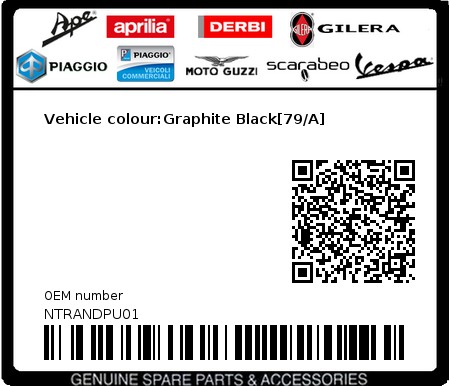 Product image: Piaggio - NTRANDPU01 - Vehicle colour:Graphite Black[79/A] 