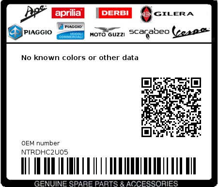 Product image: Piaggio - NTRDHC2U05 - No known colors or other data 