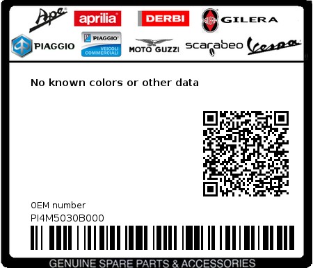 Product image: Piaggio - PI4M5030B000 - No known colors or other data 