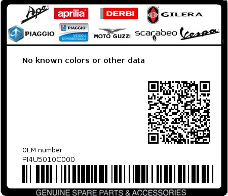 Product image: Piaggio - PI4U5010C000 - No known colors or other data 