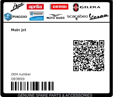 Product image: Vespa - 083899 - Main jet  