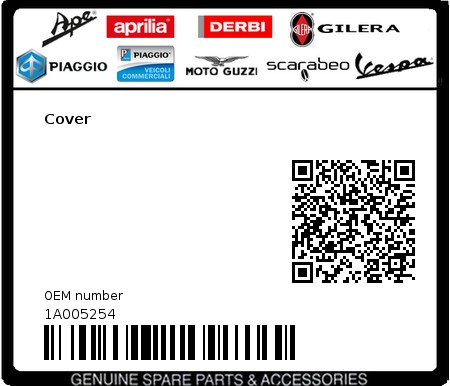 Product image: Vespa - 1A005254 - Cover 