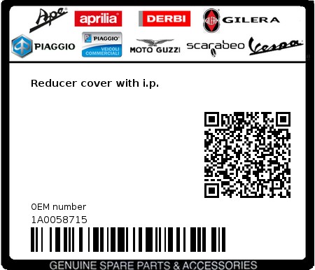 Product image: Vespa - 1A0058715 - Reducer cover with i.p. 