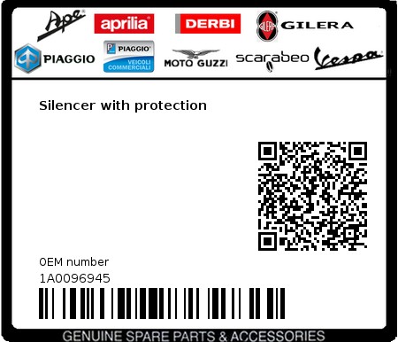 Product image: Vespa - 1A0096945 - Silencer with protection 