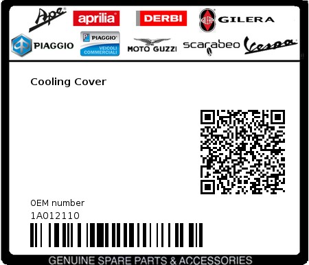 Product image: Vespa - 1A012110 - Cooling Cover 