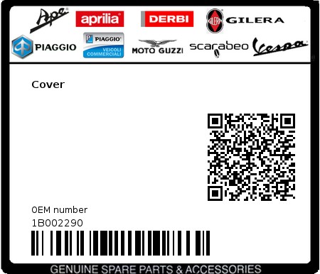 Product image: Vespa - 1B002290 - Cover  0