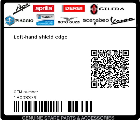 Product image: Vespa - 1B003379 - Left-hand shield edge  0