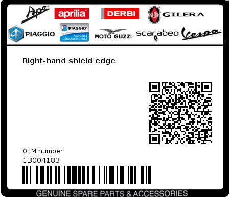 Product image: Vespa - 1B004183 - Right-hand shield edge  0