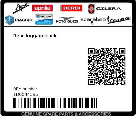 Product image: Vespa - 1B0044395 - Rear luggage rack  0