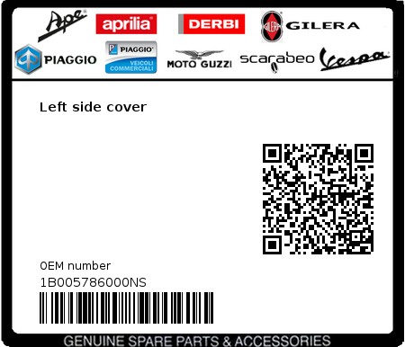 Product image: Vespa - 1B005786000NS - Left side cover  0