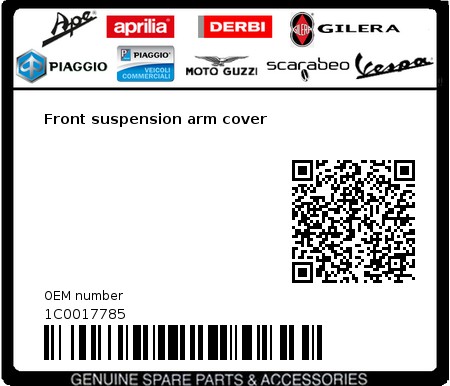 Product image: Vespa - 1C0017785 - Front suspension arm cover  0
