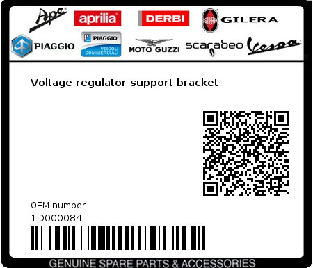 Product image: Vespa - 1D000084 - Voltage regulator support bracket  0