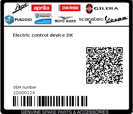 Product image: Vespa - 1D000124 - Electric control device DX  