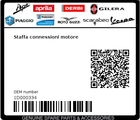 Product image: Vespa - 1D000334 - Staffa connessioni motore  0