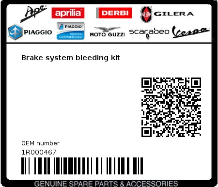 Product image: Vespa - 1R000467 - Brake system bleeding kit  0