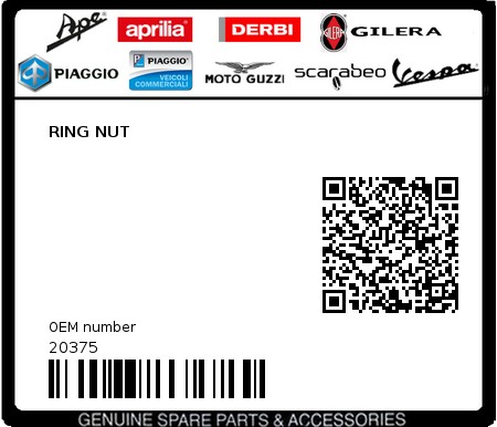 Product image: Vespa - 20375 - RING NUT  0