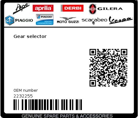 Product image: Vespa - 2232255 - Gear selector   0