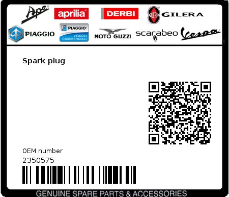 Product image: Vespa - 2350575 - Spark plug   0