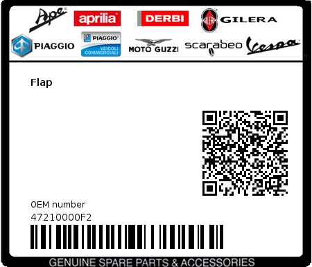 Product image: Vespa - 47210000F2 - Flap   0