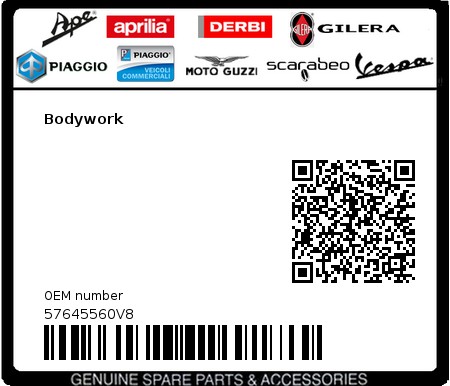 Product image: Vespa - 57645560V8 - Bodywork   0