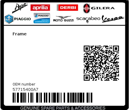 Product image: Vespa - 57715400A7 - Frame   0