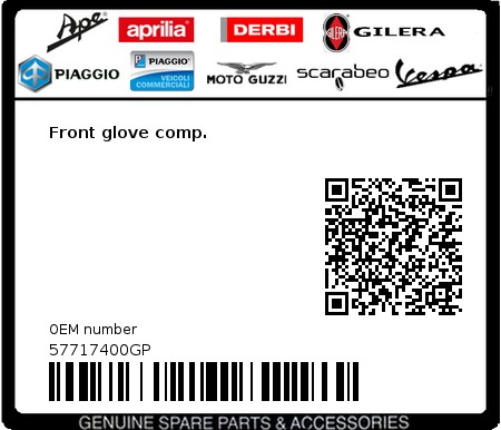 Product image: Vespa - 57717400GP - Front glove comp.   0
