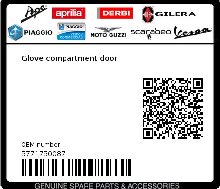 Product image: Vespa - 5771750087 - Glove compartment door   0