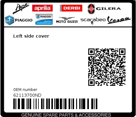 Product image: Vespa - 62113700ND - Left side cover   0