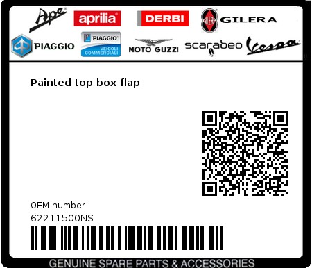 Product image: Vespa - 62211500NS - Painted top box flap  0