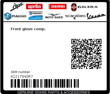Product image: Vespa - 62217940R7 - Front glove comp.   0