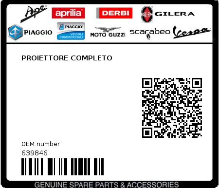 Product image: Vespa - 639846 - PROIETTORE COMPLETO  