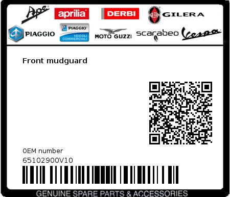 Product image: Vespa - 65102900V10 - Front mudguard  0