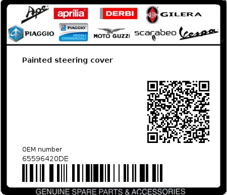 Product image: Vespa - 65596420DE - Painted steering cover   0