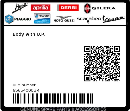 Product image: Vespa - 65654000BR - Body with U.P.   0