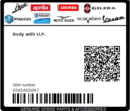 Product image: Vespa - 65654000R7 - Body with U.P.   0