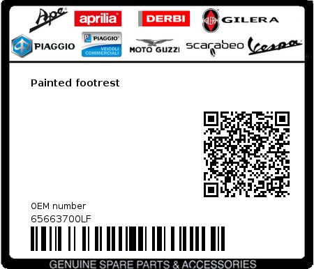 Product image: Vespa - 65663700LF - Painted footrest  0