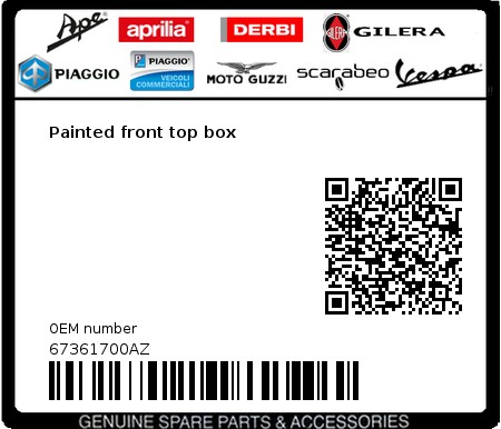 Product image: Vespa - 67361700AZ - Painted front top box   0