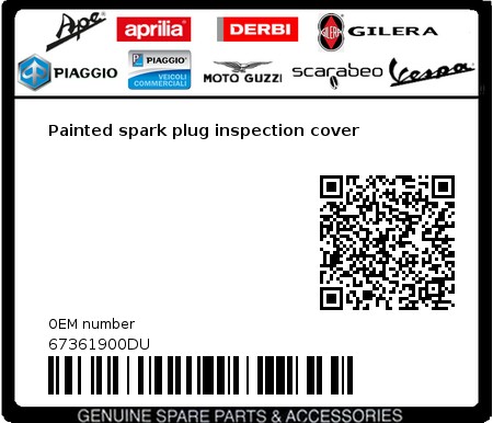 Product image: Vespa - 67361900DU - Painted spark plug inspection cover  0